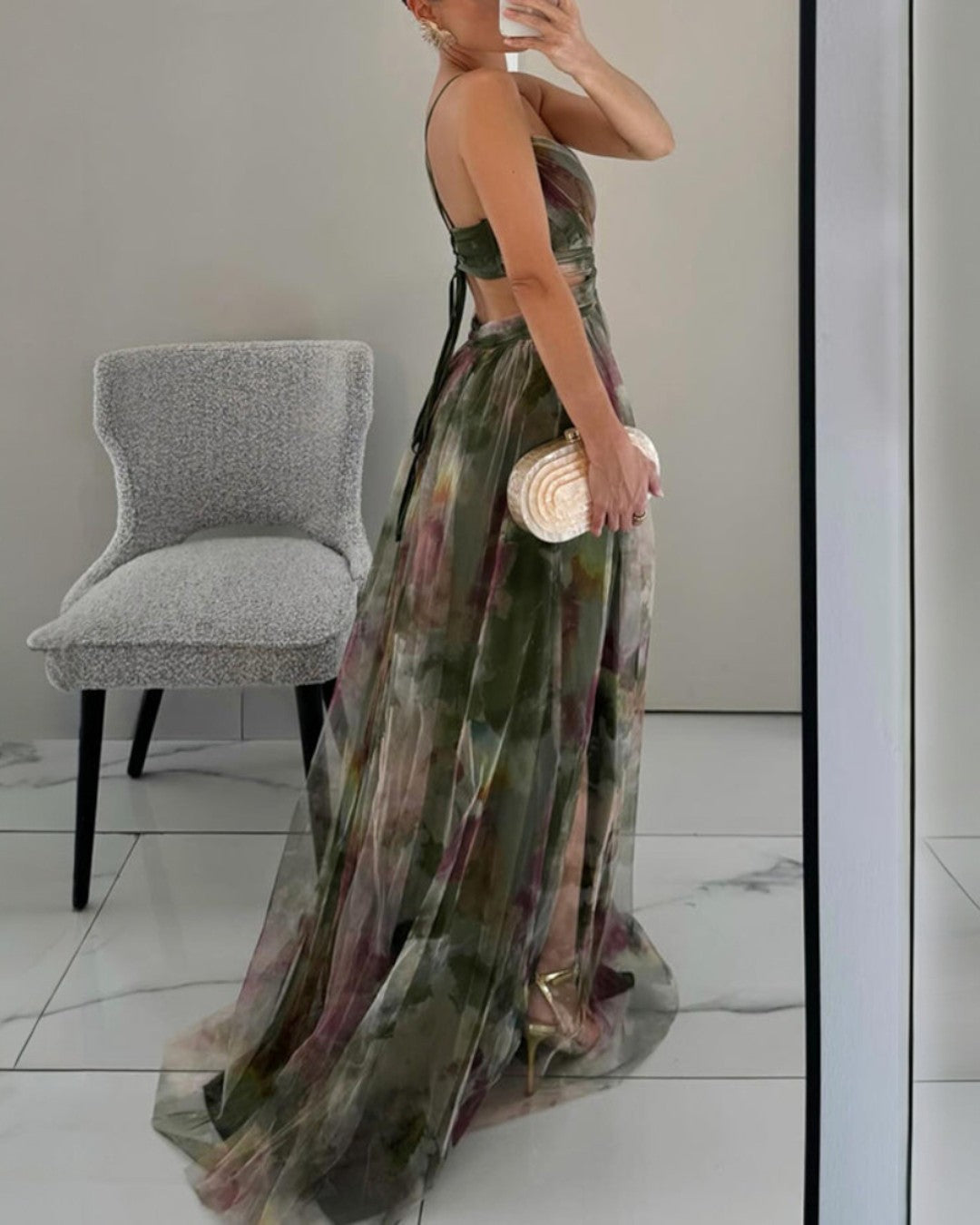 Liora | Maxi Jurk met Elegante Bloemenprint