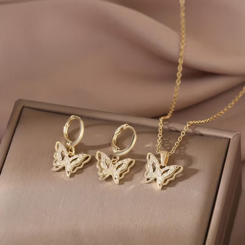 Vlinder Geluksoorbellen met Gratis Ketting