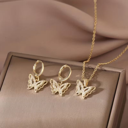 Vlinder Geluksoorbellen met Gratis Ketting