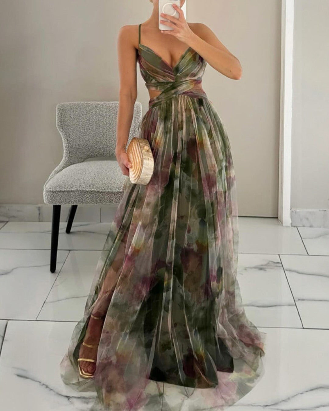 Liora | Maxi Jurk met Elegante Bloemenprint