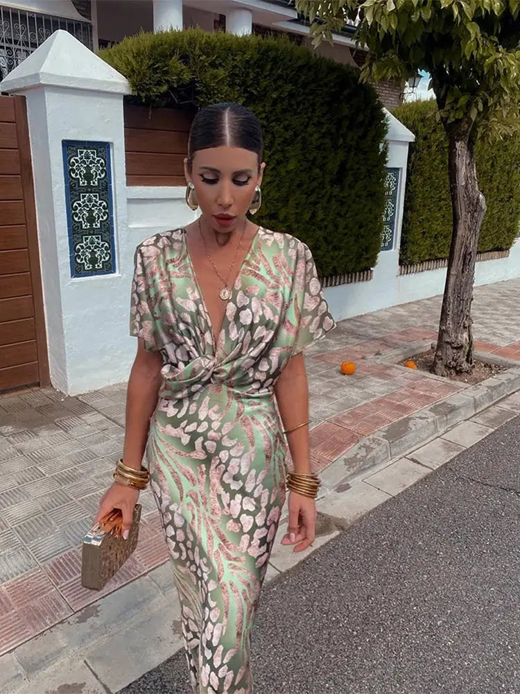 Rosa | Midi Jurk in Koperkleur