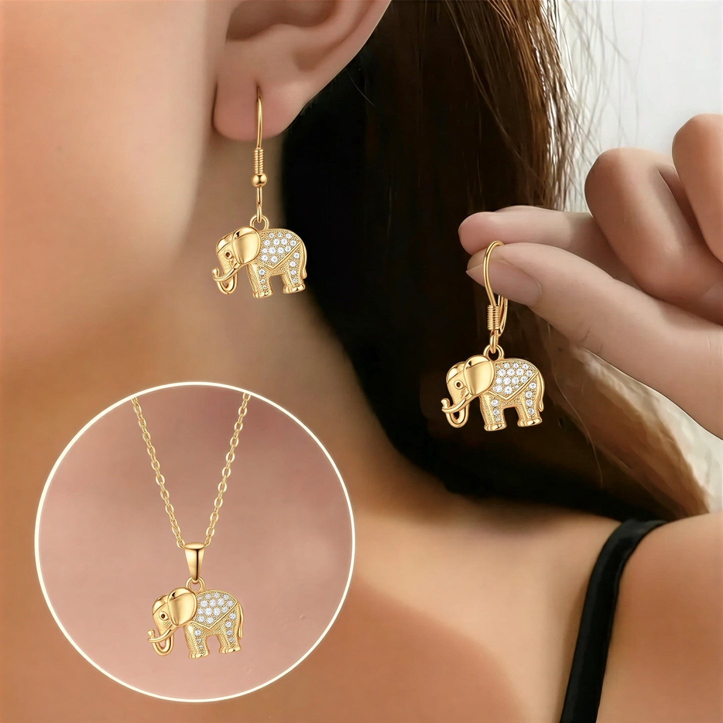 Olifant Geluksoorbellen met Gratis Ketting