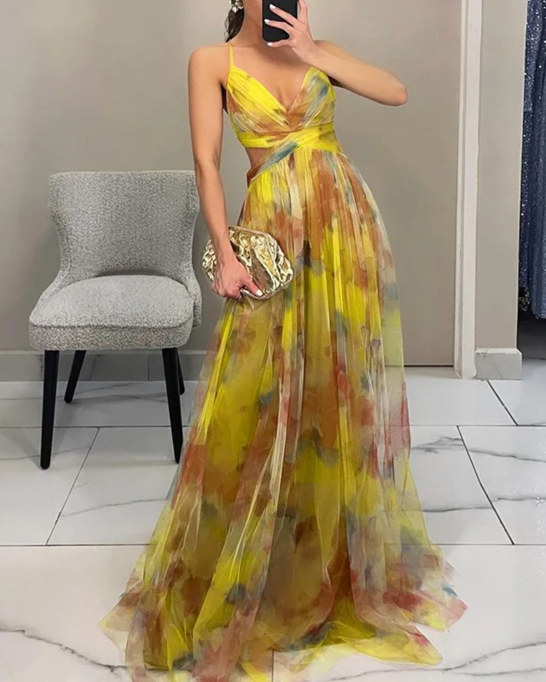 Liora | Maxi Jurk met Elegante Bloemenprint