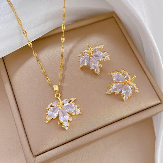 Witte Blad Geluksoorbellen met Gratis Ketting