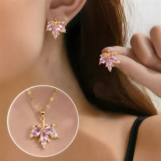 Geluksblad Oorbellen met Gratis Ketting