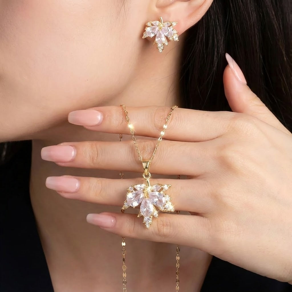 Witte Blad Geluksoorbellen met Gratis Ketting