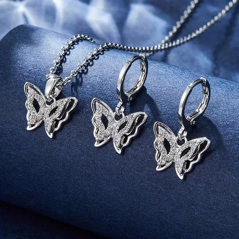 Vlinder Geluksoorbellen met Gratis Ketting