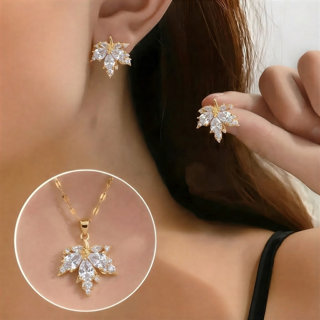 Witte Blad Geluksoorbellen met Gratis Ketting