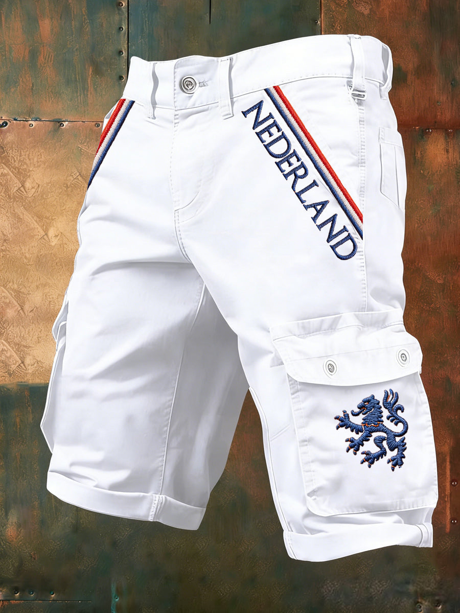 Heren Nederland Vlag Print Casual Korte Broek