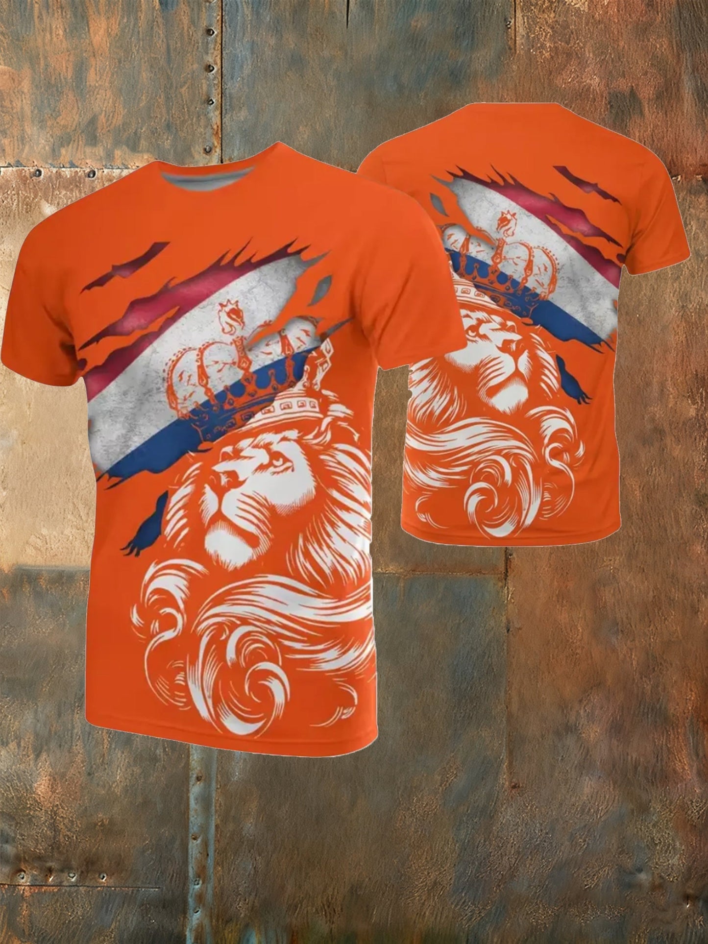 Heren T-shirt met Nederlands Koningsdag-thema