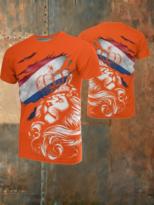 Heren T-shirt met Nederlands Koningsdag-thema