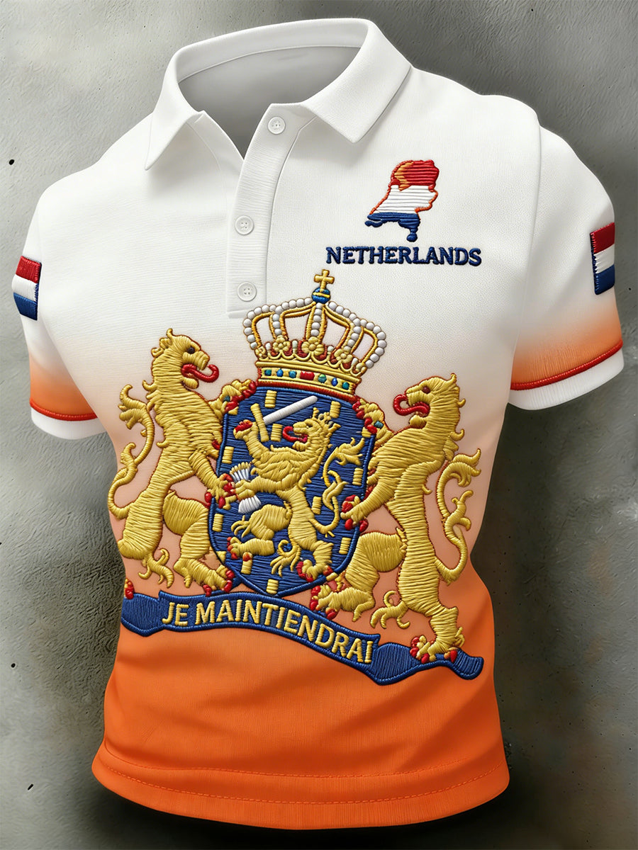 Herenpolo met Koningsdagprint