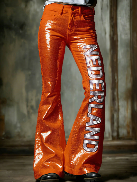 Damesbroeken met koningsdagprint