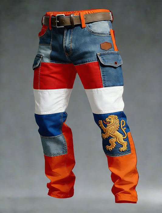 Heren Broek met Koningsdagprint voor vrijetijdsgebruik