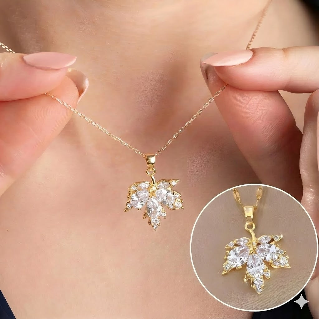 Witte Blad Geluksoorbellen met Gratis Ketting